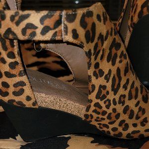 Brand New Leopard Peep Toe Wedge